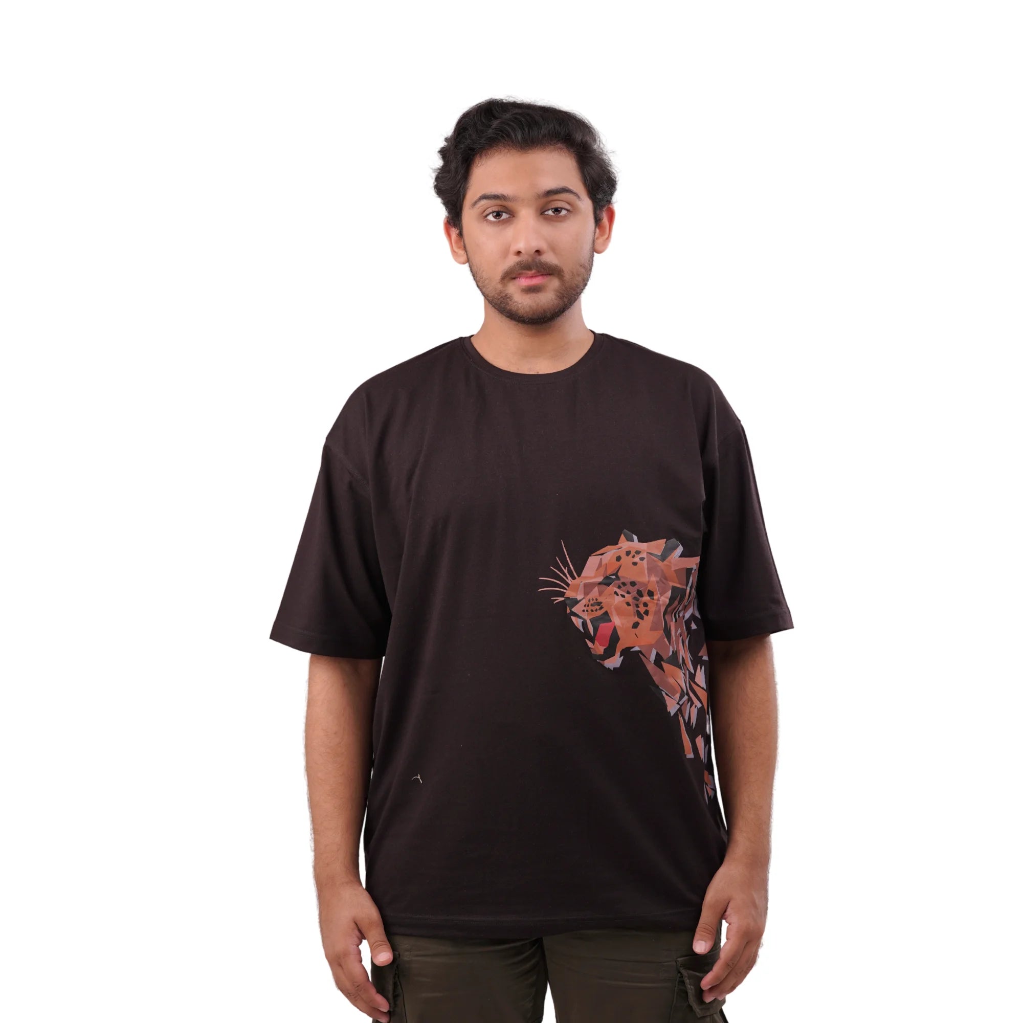 KO-0011 Lion Printed Dark Brown