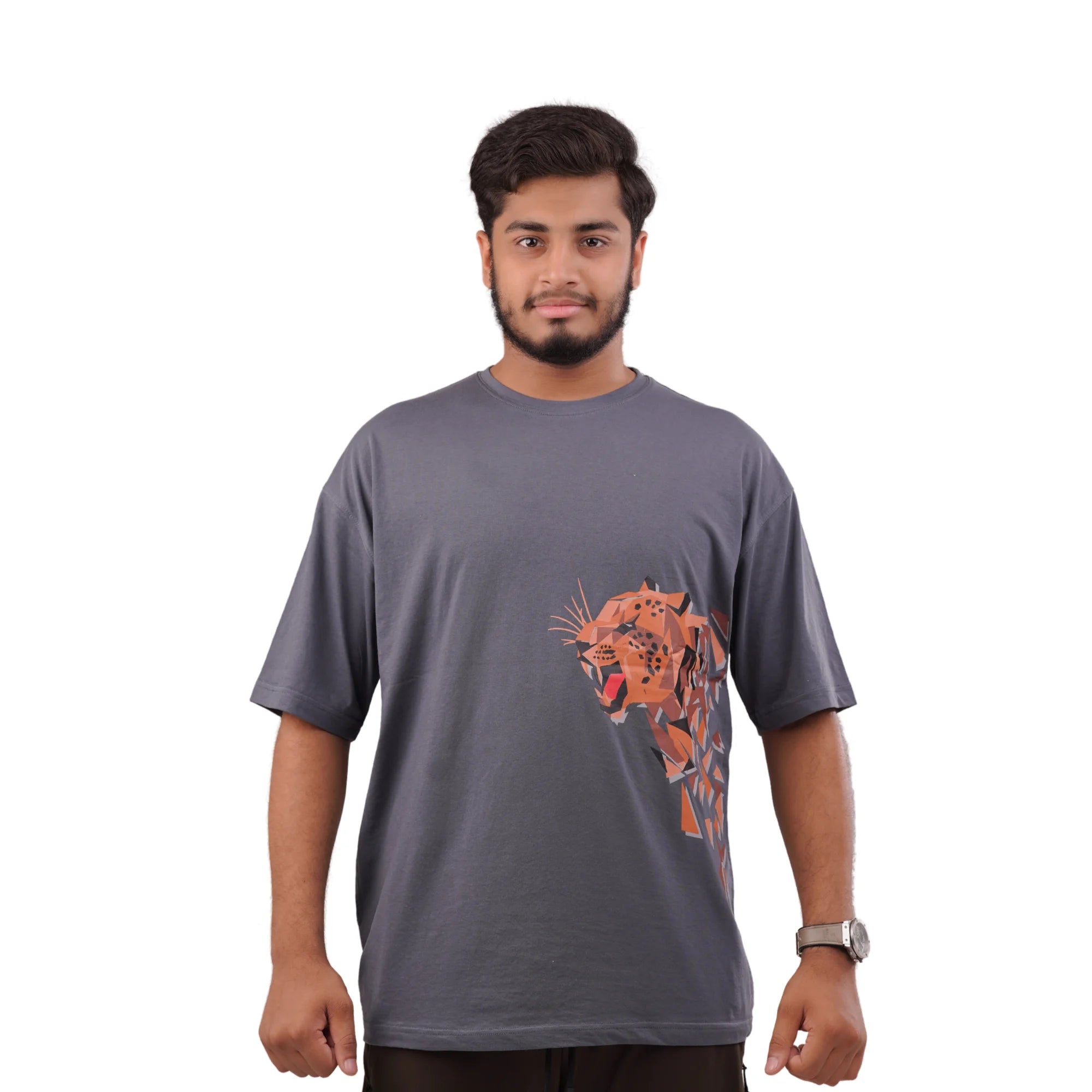 KO-0011 Lion Printed Dark Grey