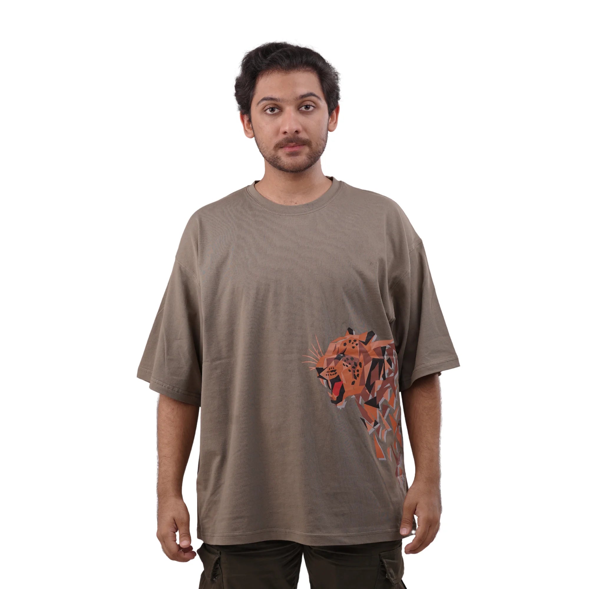 KO-0011 Lion Printed Dark Grayish