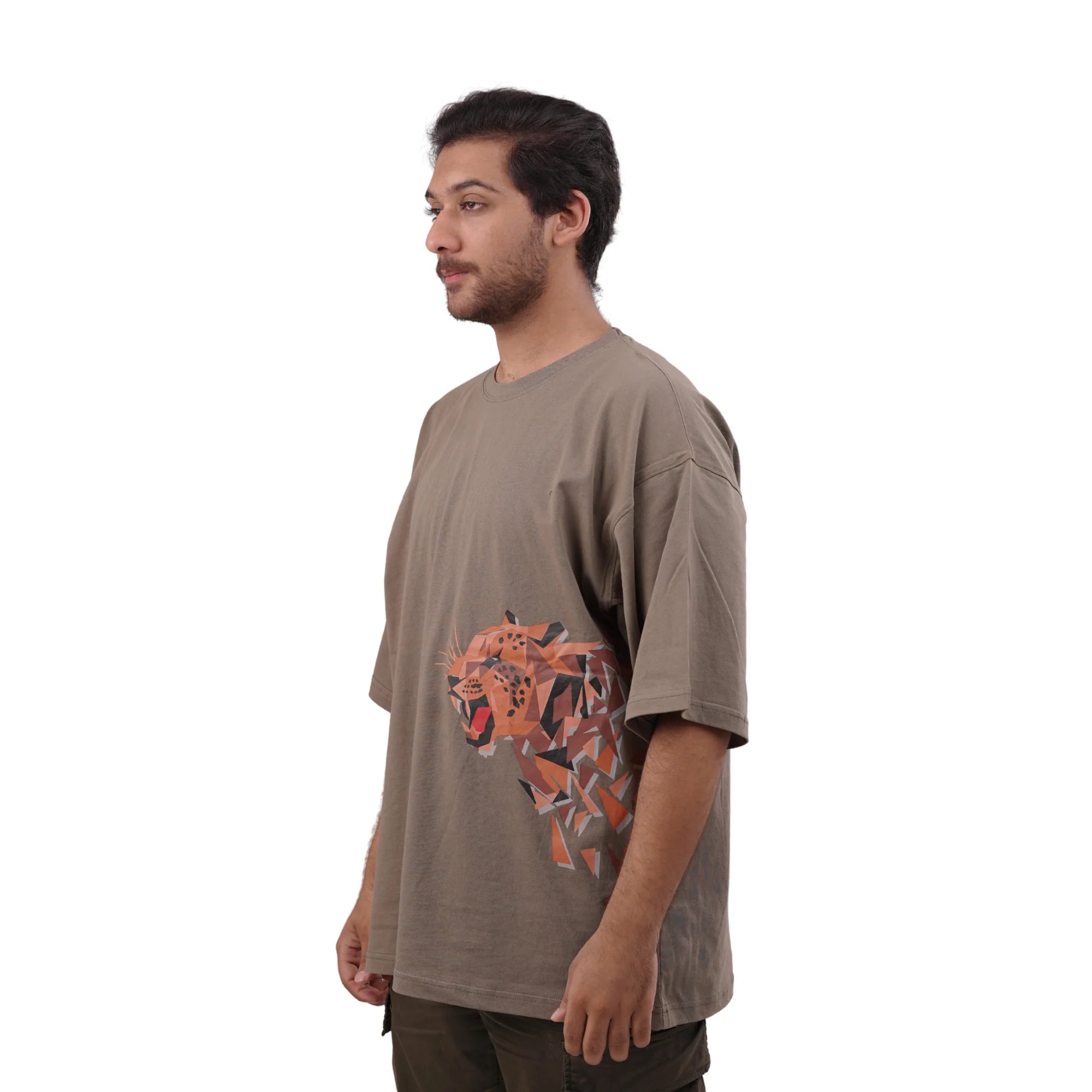 KO-0011 Lion Printed Dark Grayish