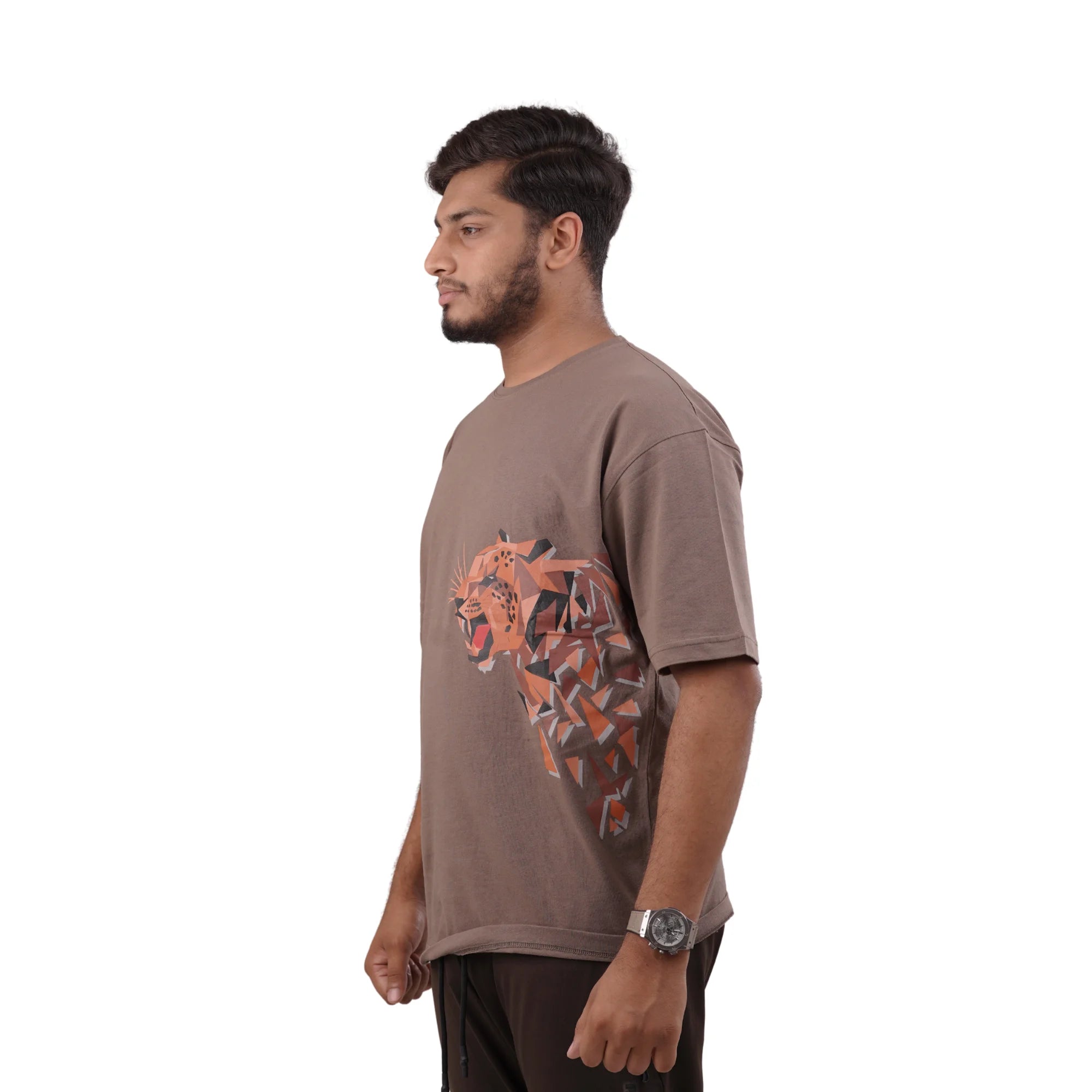 KO-0011 Lion Printed Dark Brown