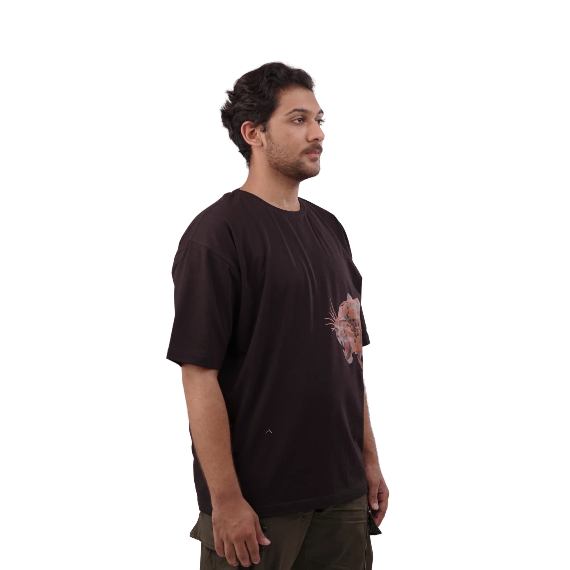KO-0011 Lion Printed Dark Brown